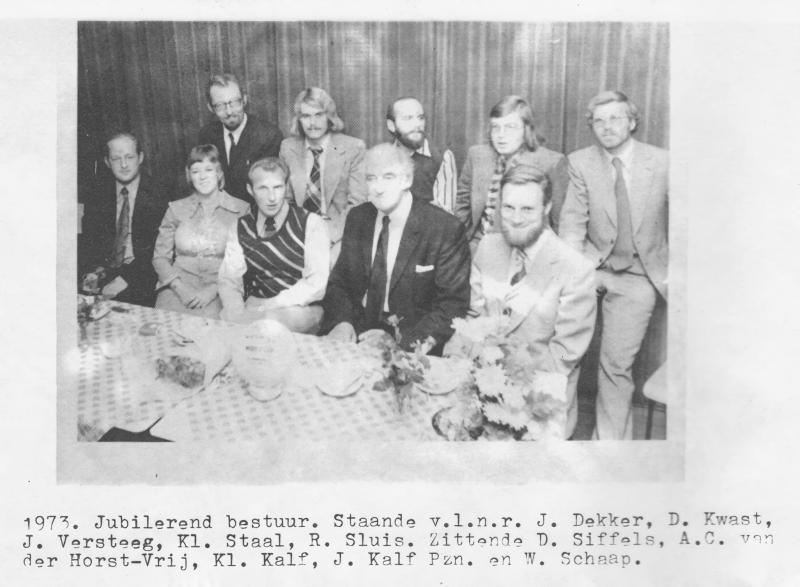 Het bestuur bij het 40-jarig jubileum in 1973